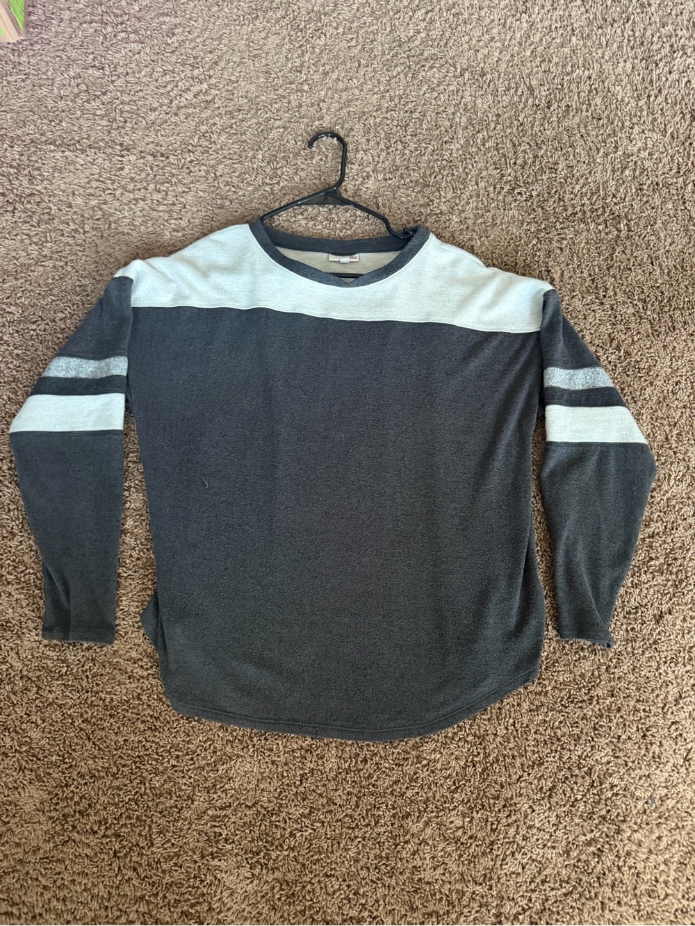 SO Men's Two-Tone Long Sleeve Shirt - Charcoal and Light Gray